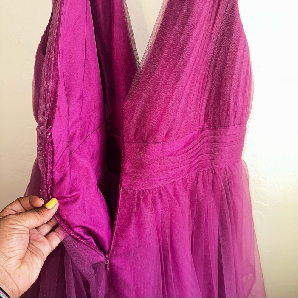 JJs House Magenta Tulle Gown - Picture 4 of 10